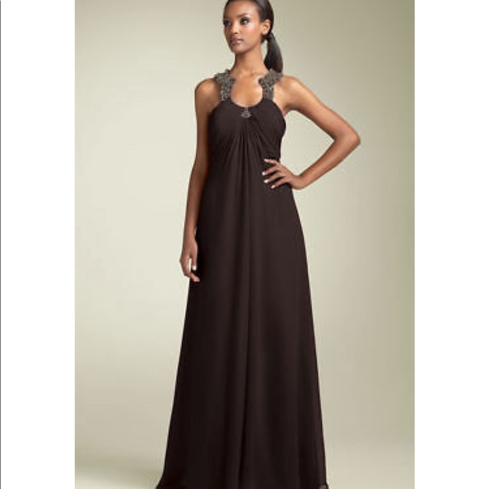 Aidan Mattox Niteline Beaded Keyhole neckline gown